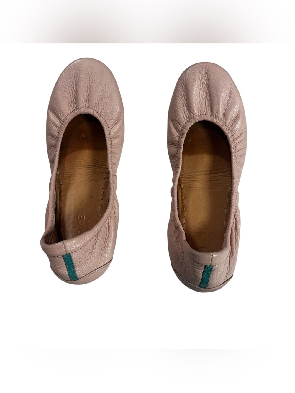Tieks Blush Pink Leather Foldable Travel Ballet Flats Shoes Size 8